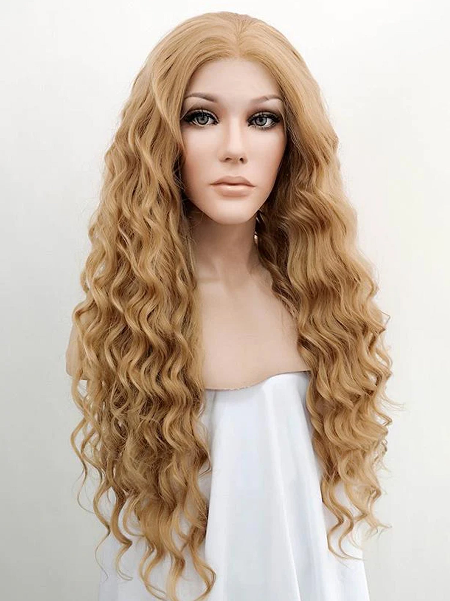 26" Golden Blonde Lace Front Synthetic Wig 20117