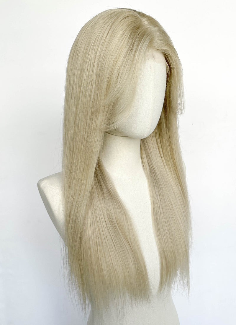 24" Long Straight Ash Blonde Lace Top Remy Human Hair HHC103
