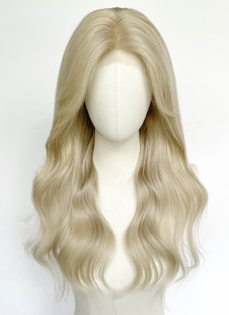 24" Long Straight Ash Blonde Lace Top Remy Human Hair HHC103