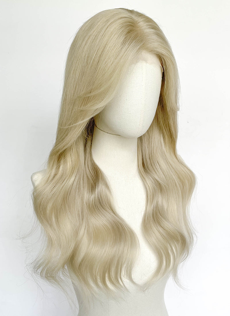 24" Long Straight Ash Blonde Lace Top Remy Human Hair HHC103
