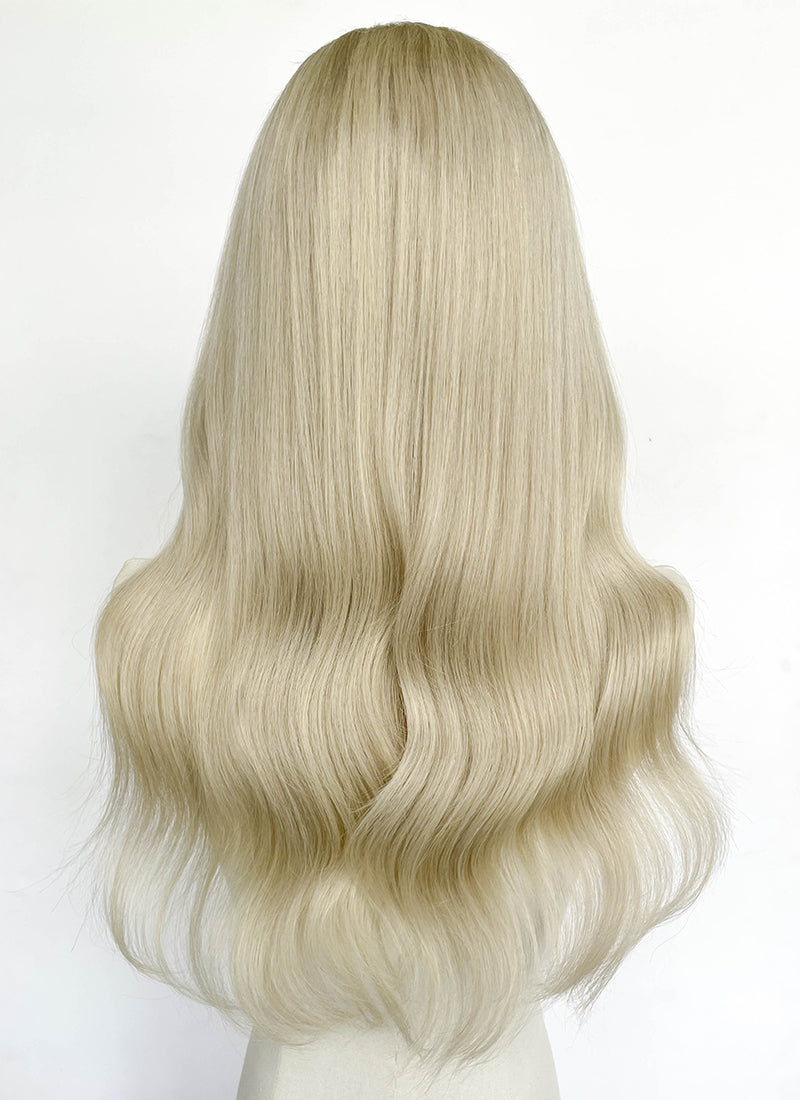 24" Long Straight Ash Blonde Lace Top Remy Human Hair HHC103