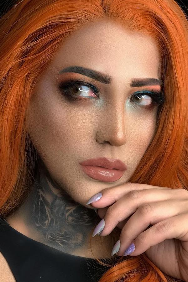 22" Dark Orange Lace Front Synthetic Wig 10003 - StarLite Hair