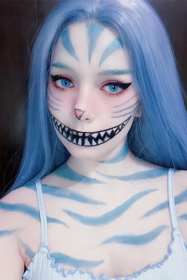 30" Light Blue Lace Front Synthetic Wig 10187