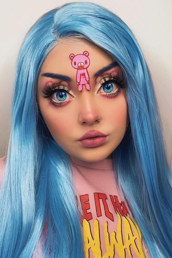 30" Light Blue Lace Front Synthetic Wig 10187