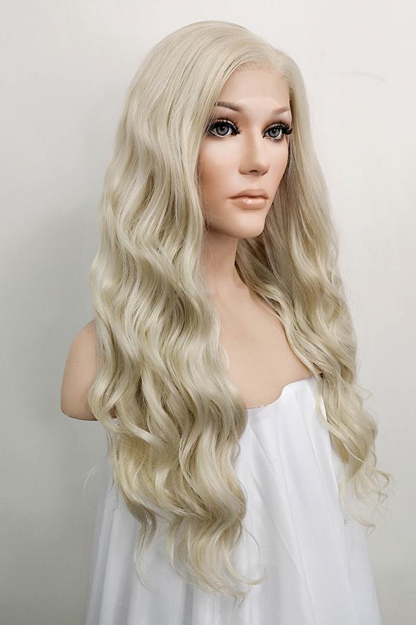 24" Light Ash Blonde Lace Front Synthetic Wig 20053 - StarLite Hair