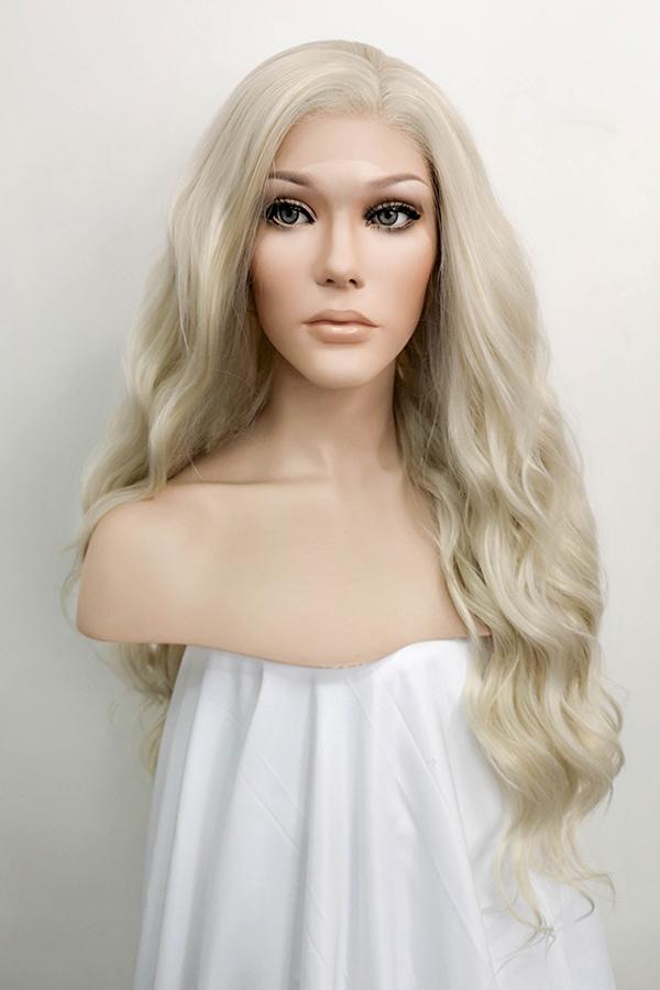 24" Light Ash Blonde Lace Front Synthetic Wig 20053 - StarLite Hair