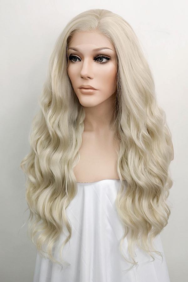 24" Light Ash Blonde Lace Front Synthetic Wig 20053 - StarLite Hair