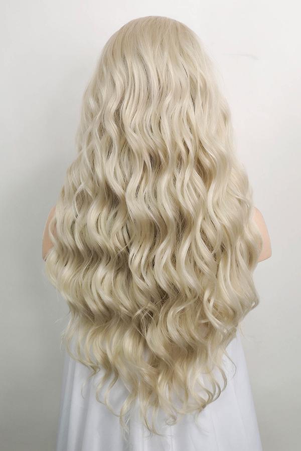24" Light Ash Blonde Lace Front Synthetic Wig 20053 - StarLite Hair
