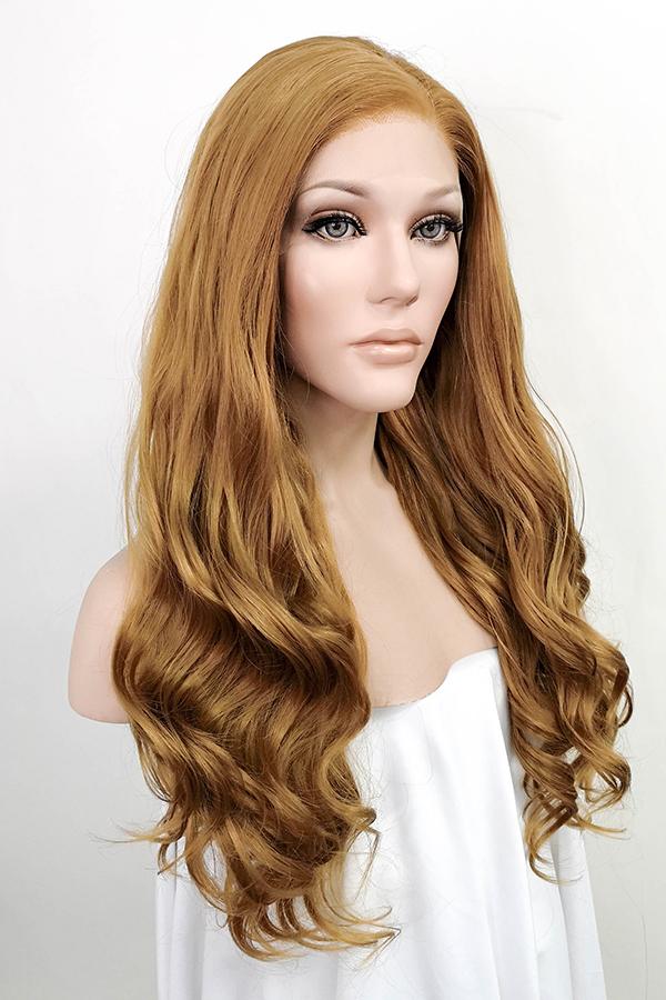 24" Golden Brown Lace Front Synthetic Wig 20061