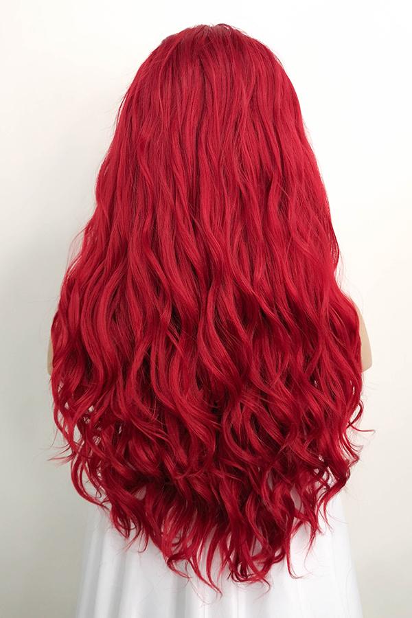 24" Dark Red Lace Front Synthetic Wig 20164 - StarLite Hair