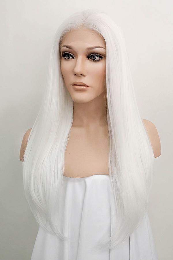 24" White Lace Front Synthetic Hair Wig 20225 - StarLite Hair