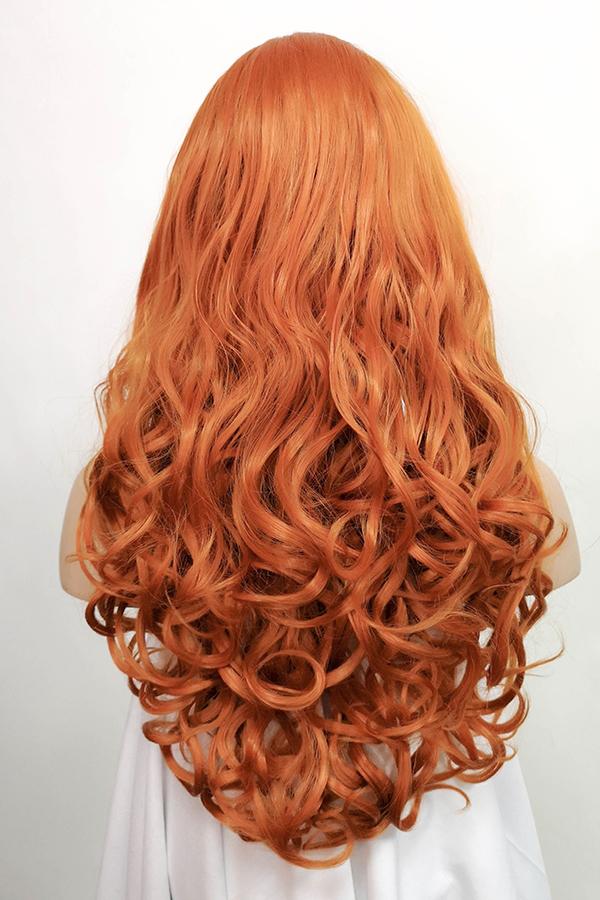 22" Dark Orange Lace Front Synthetic Wig 10003