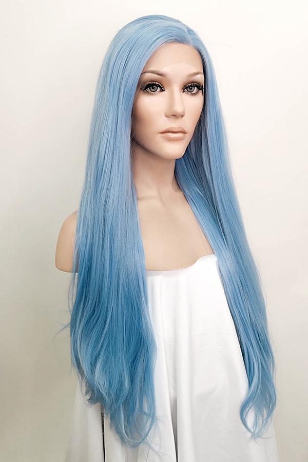30" Light Blue Lace Front Synthetic Wig 10187