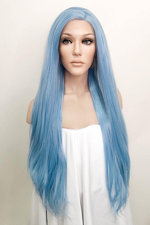 30" Light Blue Lace Front Synthetic Wig 10187
