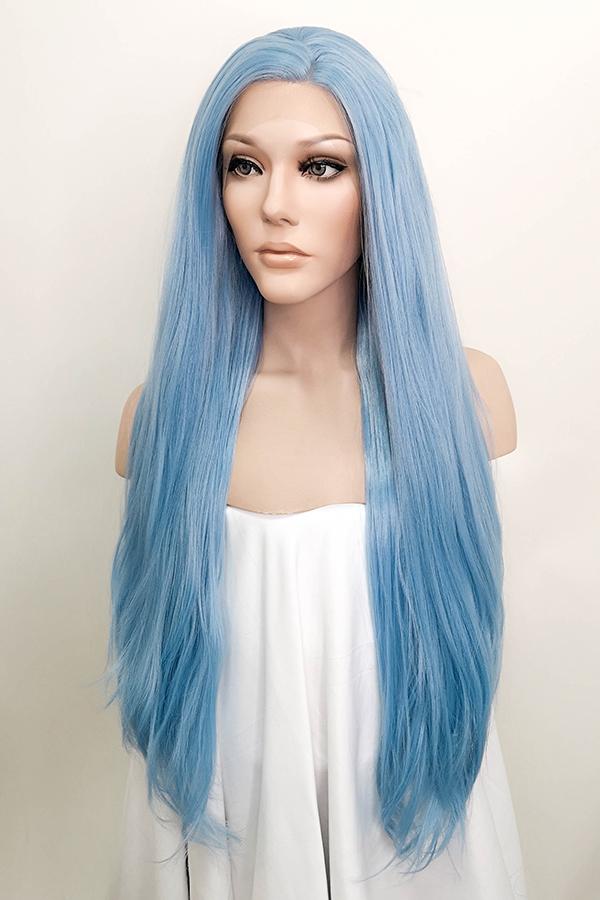 30" Light Blue Lace Front Synthetic Wig 10187