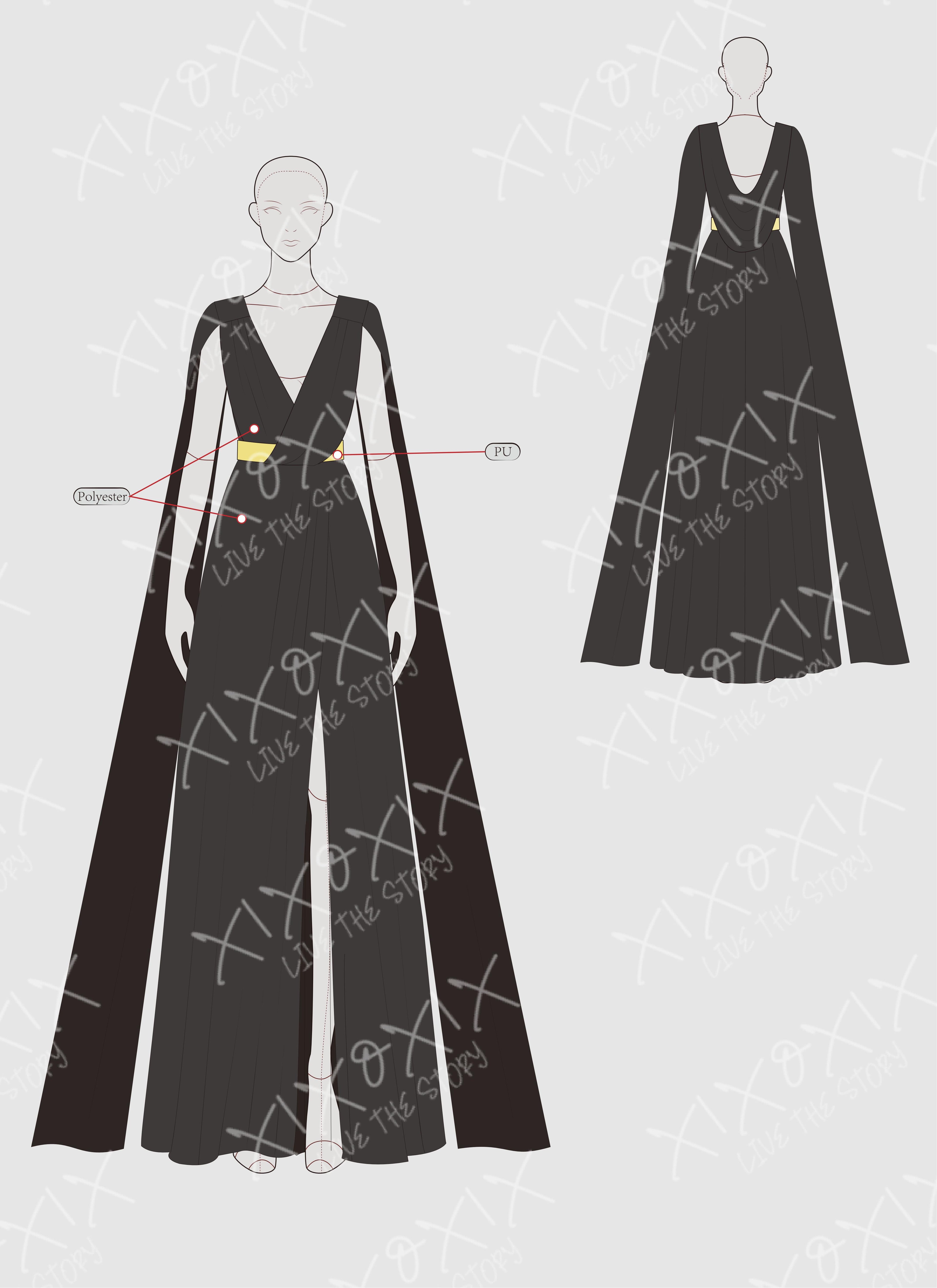 Game of Thrones Daenerys Targaryen Black Greek Gown Cosplay Costume CO104