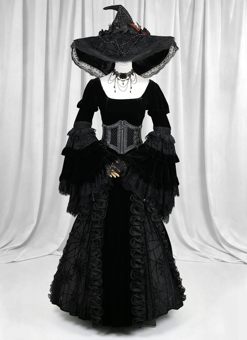 Medieval Gothic LARP Witch Cosplay Gown Costume CO116