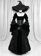 Medieval Gothic LARP Witch Cosplay Gown Costume CO116