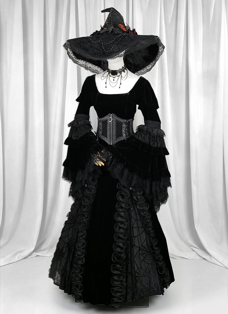 Medieval Gothic LARP Witch Cosplay Gown Costume CO116