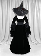 Medieval Gothic LARP Witch Cosplay Gown Costume CO116