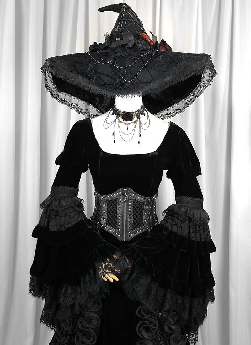 Medieval Gothic LARP Witch Cosplay Gown Costume CO116