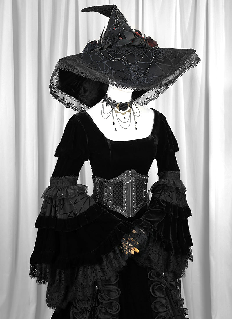 Medieval Gothic LARP Witch Cosplay Gown Costume CO116