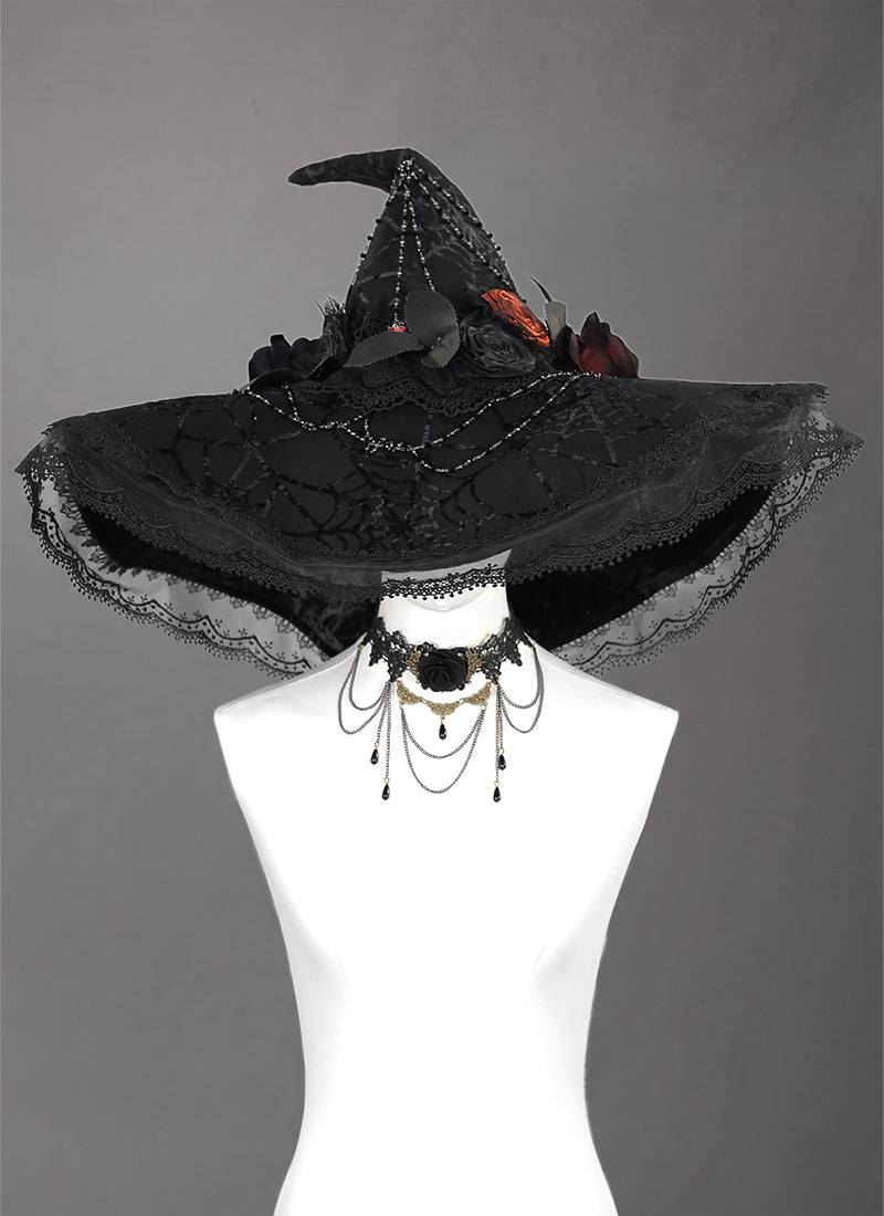 Medieval Gothic LARP Witch Black Cosplay Gown Costume CO116