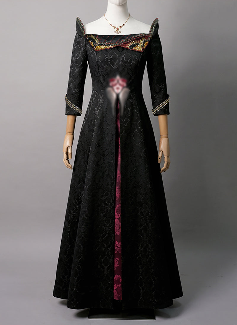 Black & Red Gown Costume Outfit for Cosplay as Rhaenyra Targaryen from House Of The Dragon Season 1 CO118