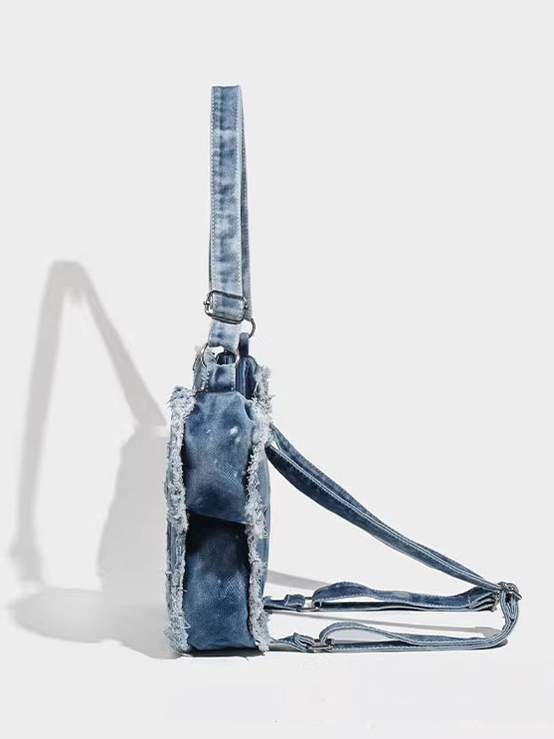 Butterfly Shaped Denim Distressed Vintage Backpack BP001