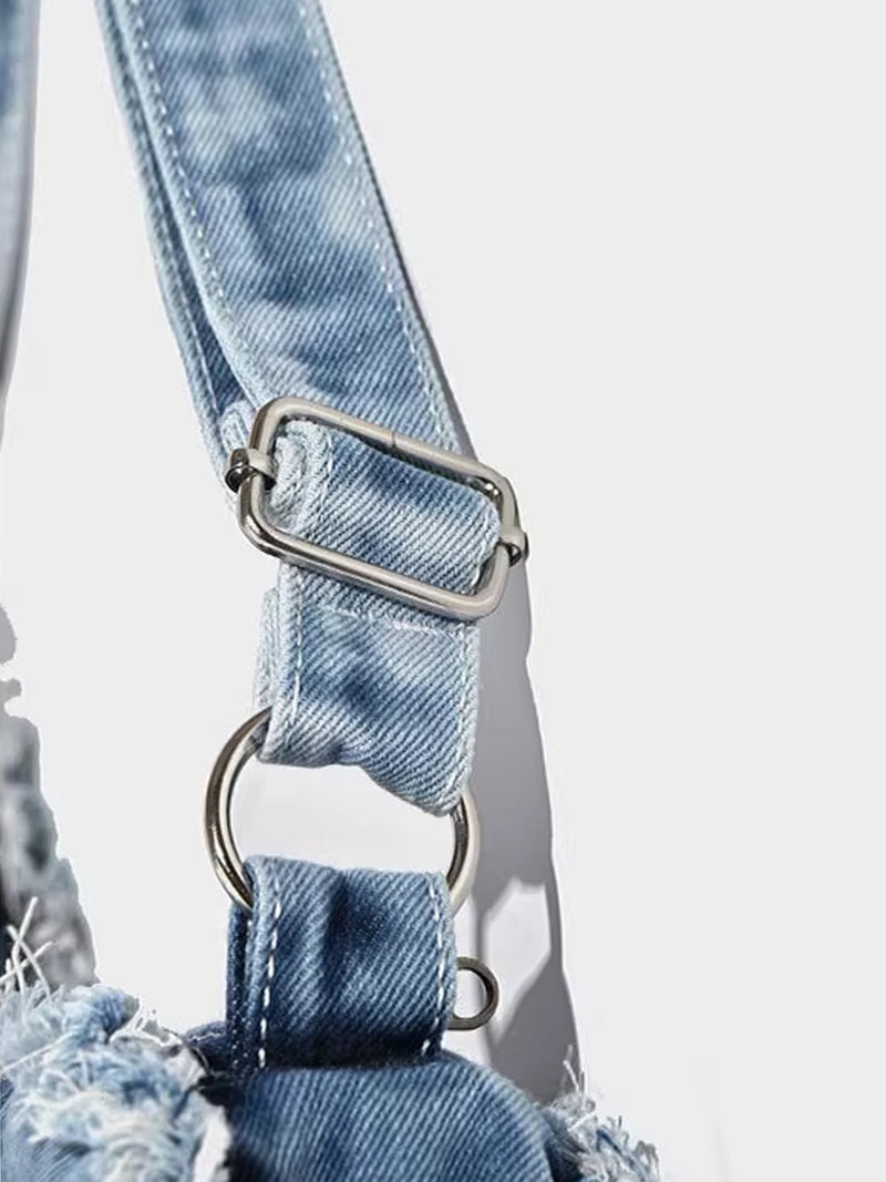 Butterfly Shaped Denim Distressed Vintage Backpack BP001