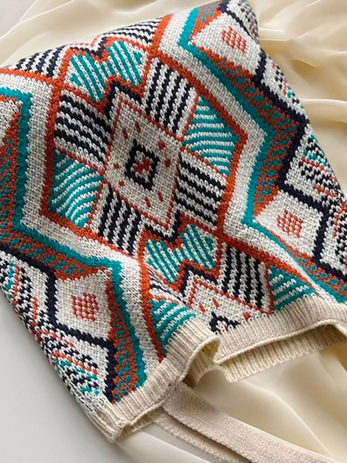 Boho Ethnic Knit Geometric Pattern Shoulder Bag BP002