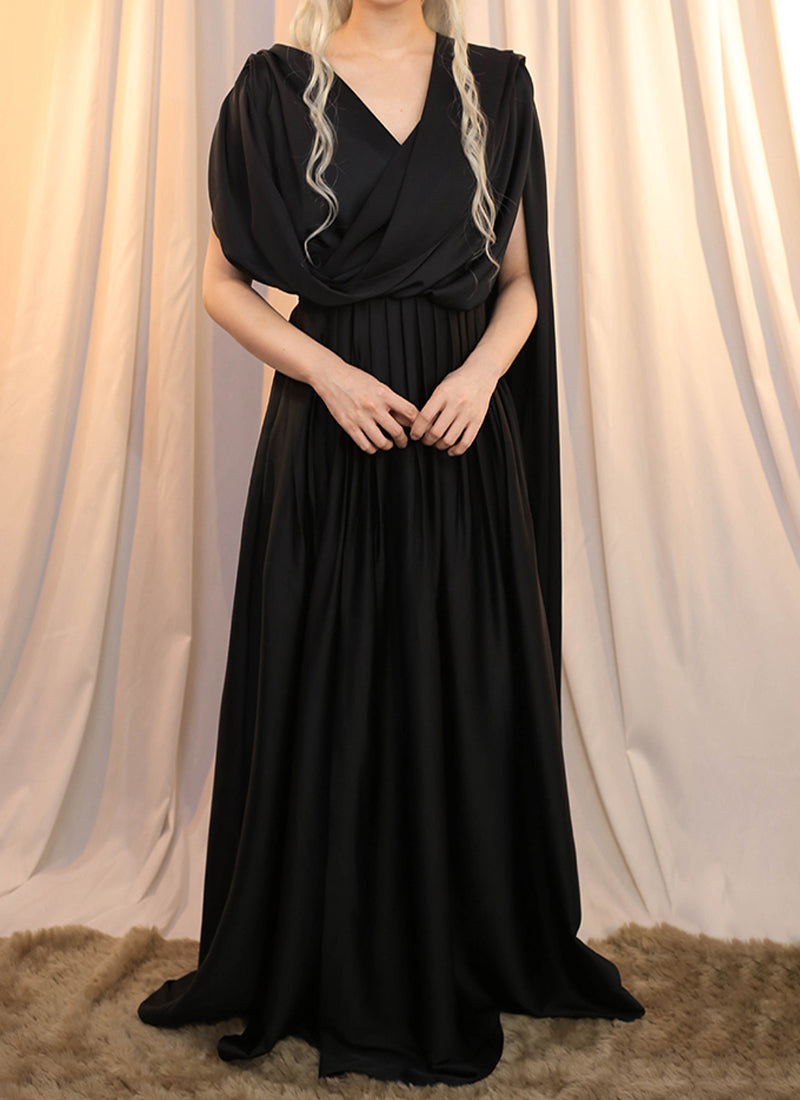 Game of Thrones Daenerys Targaryen Black Greek Gown Cosplay Costume CO104