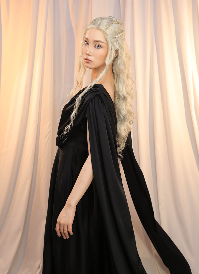 Game of Thrones Daenerys Targaryen Black Greek Gown Cosplay Costume CO104