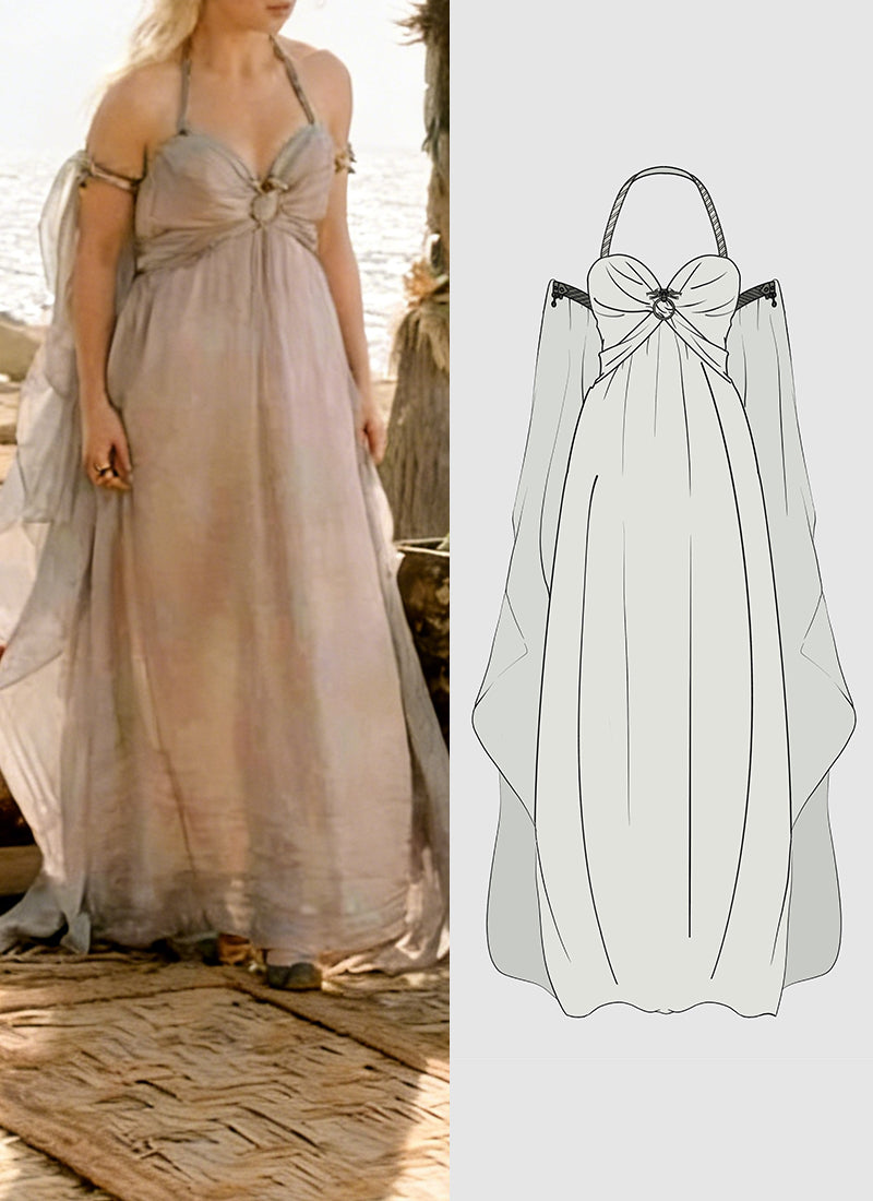 Game of Thrones Daenerys Targaryen Cami Dress Cosplay Costume CO109