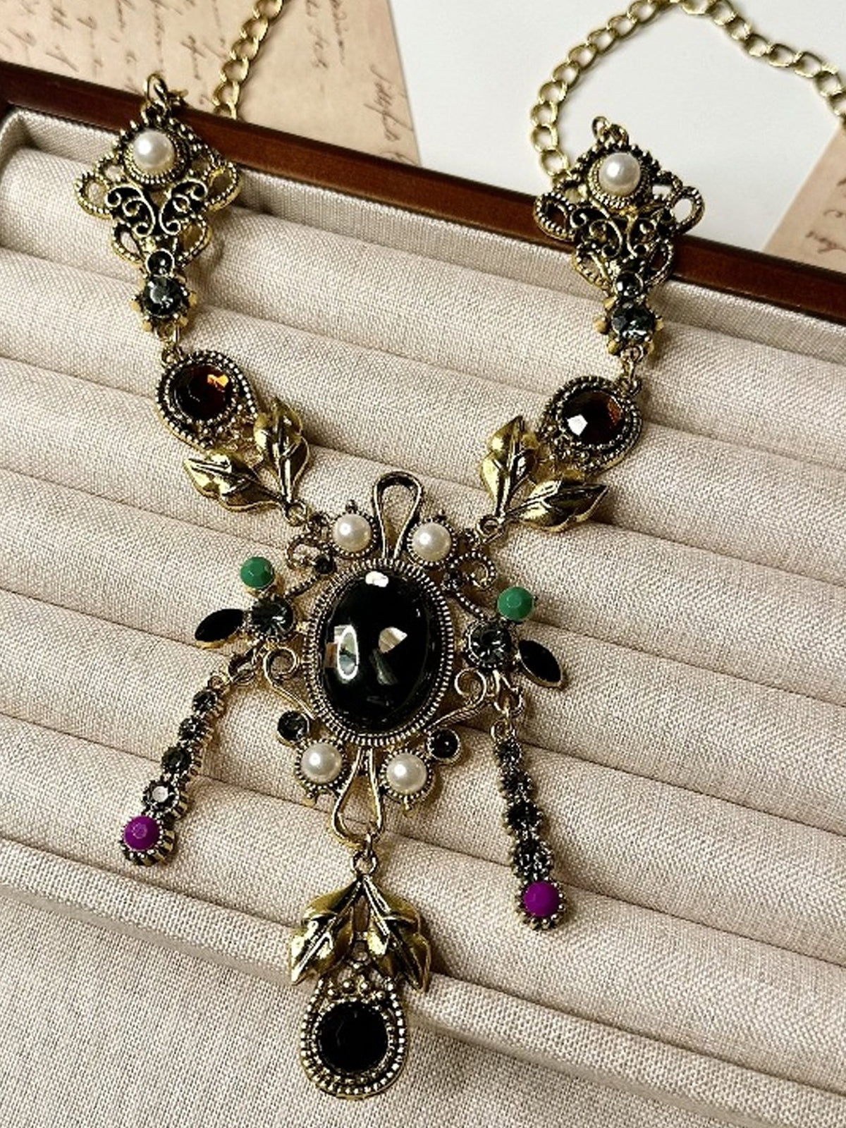Exotic Tassel Statement Necklace - Bohemian Ethnic Beaded Fringe Jewelry NE008