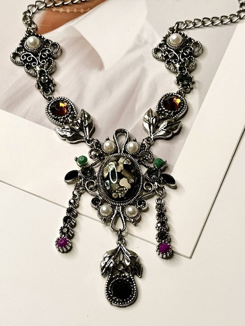 Exotic Tassel Statement Necklace - Bohemian Ethnic Beaded Fringe Jewelry NE008