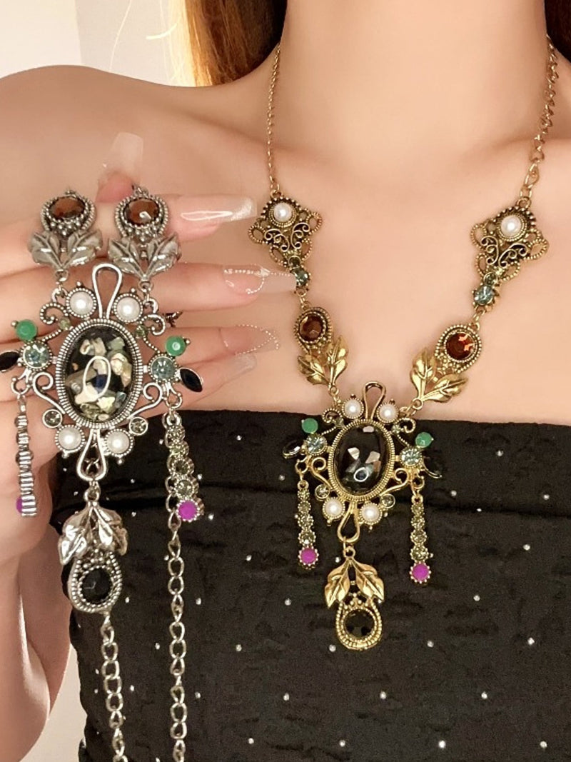 Exotic Tassel Statement Necklace - Bohemian Ethnic Beaded Fringe Jewelry NE008