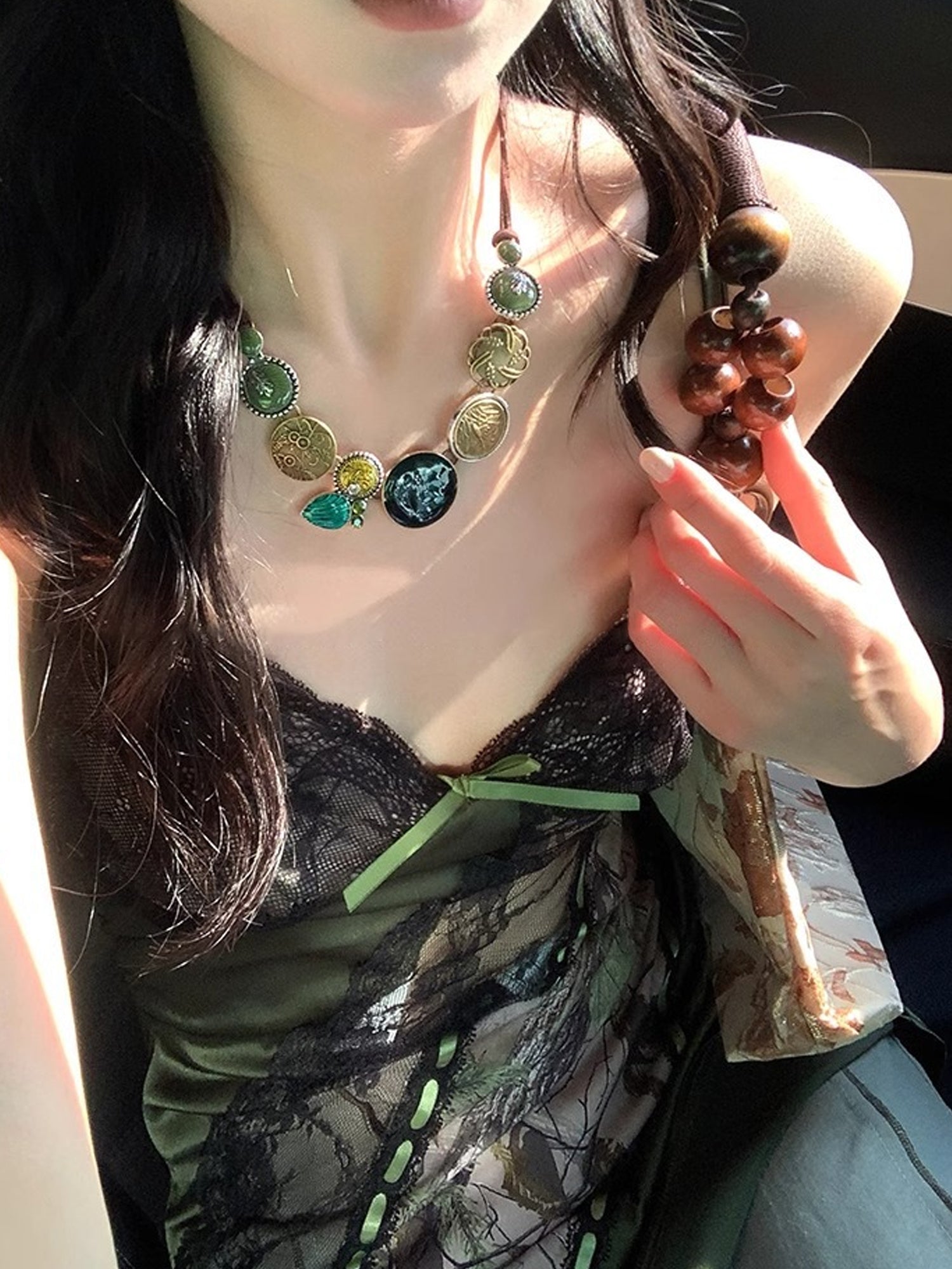 Boho Vintage Pendant Necklaces - Retro Coin, Butterfly & Enamel Charm Statement Jewelry for Women NE016