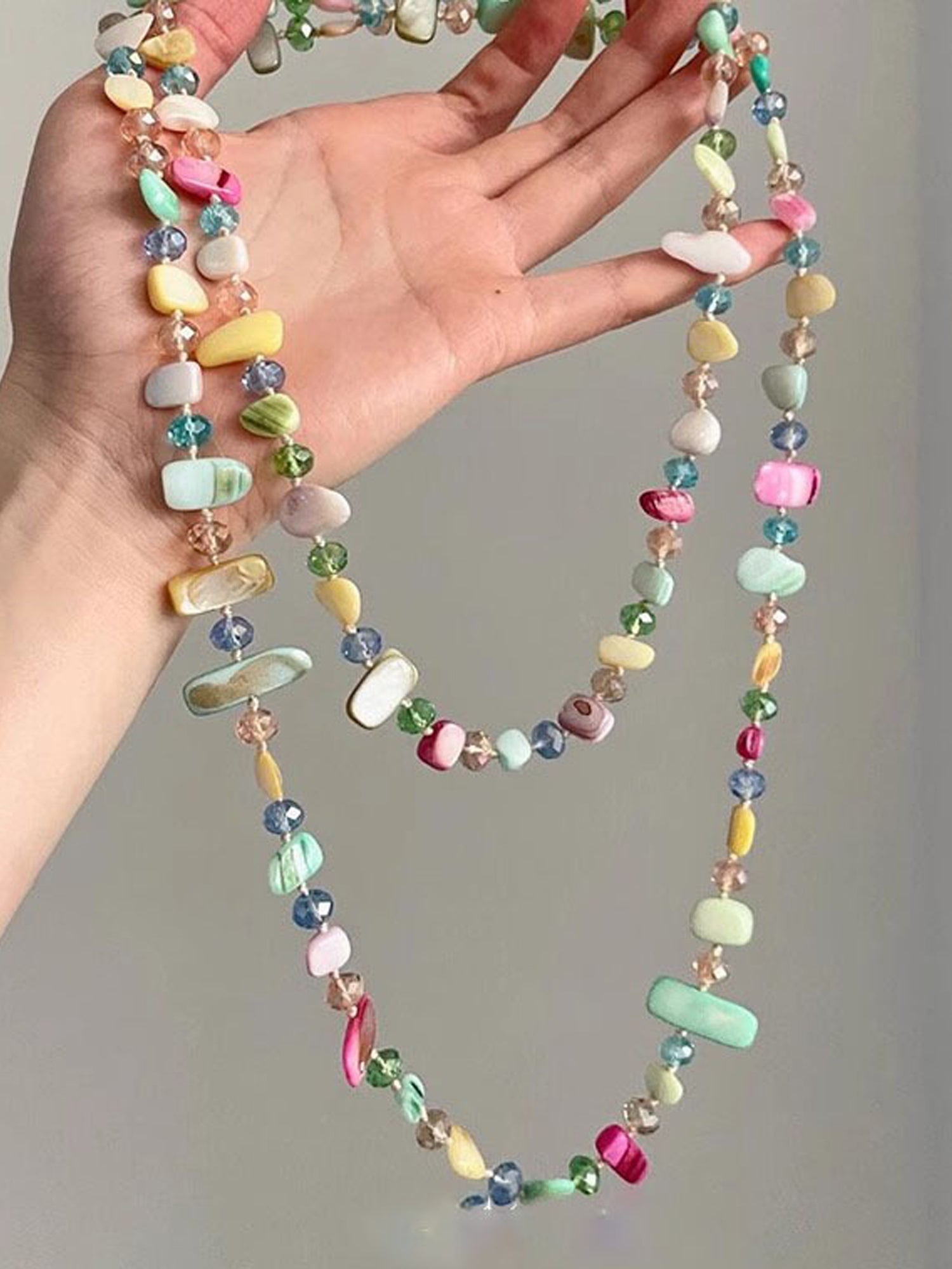 Bohemian Colorful Mixed-Shape Beaded Necklaces NE017