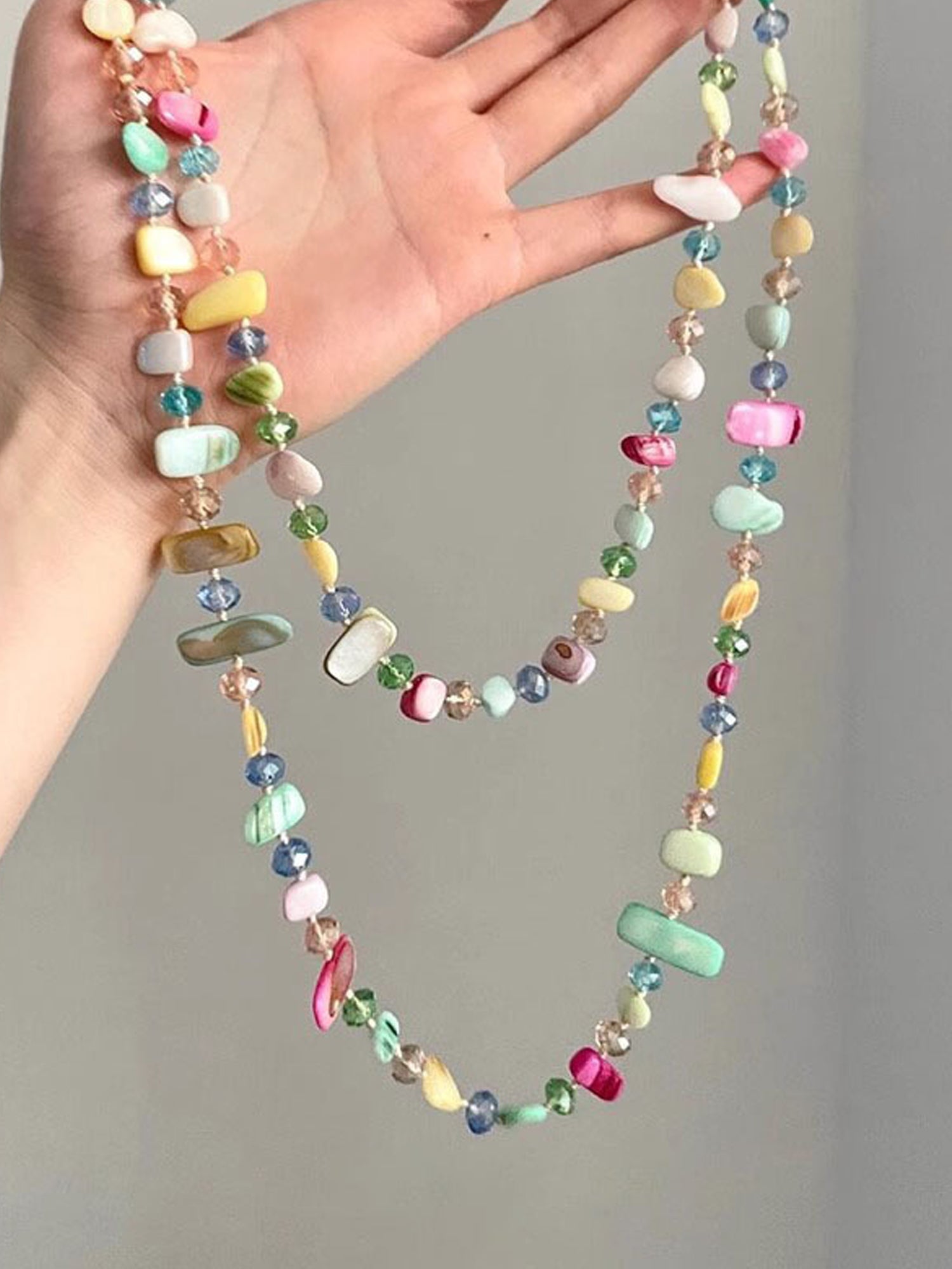 Bohemian Colorful Mixed-Shape Beaded Necklaces NE017