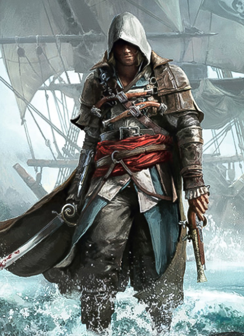 Assassin's Creed Black Flag Resynced Edward Kenway Cosplay Costume OPC057