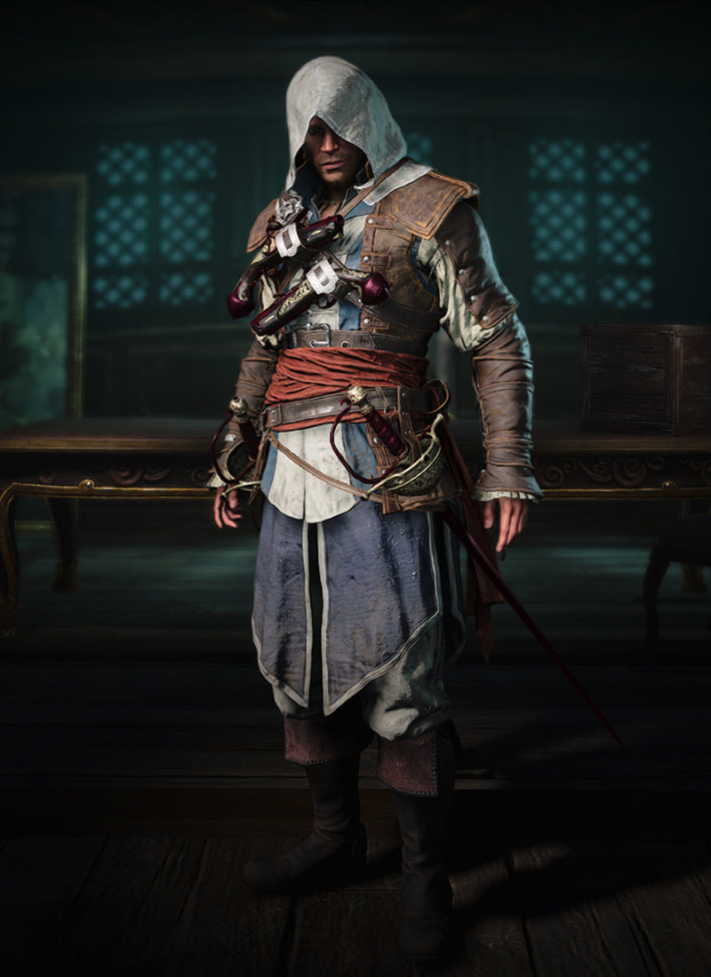 Assassin's Creed Black Flag Resynced Edward Kenway Cosplay Costume OPC057