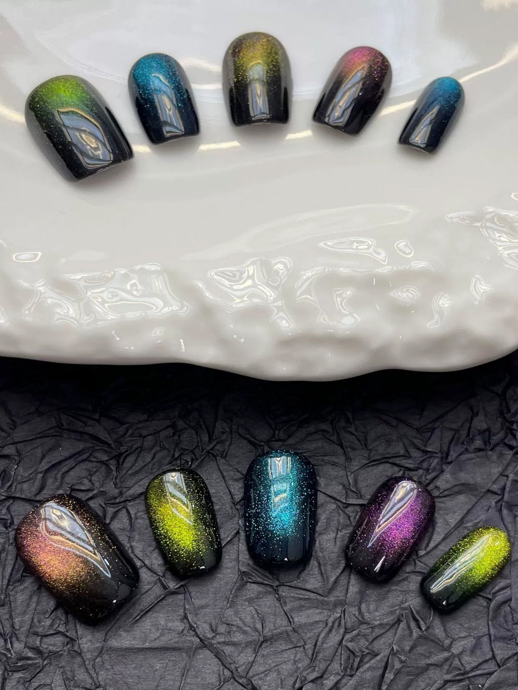 Galaxy Cat-Eye Press-On Nails PN018
