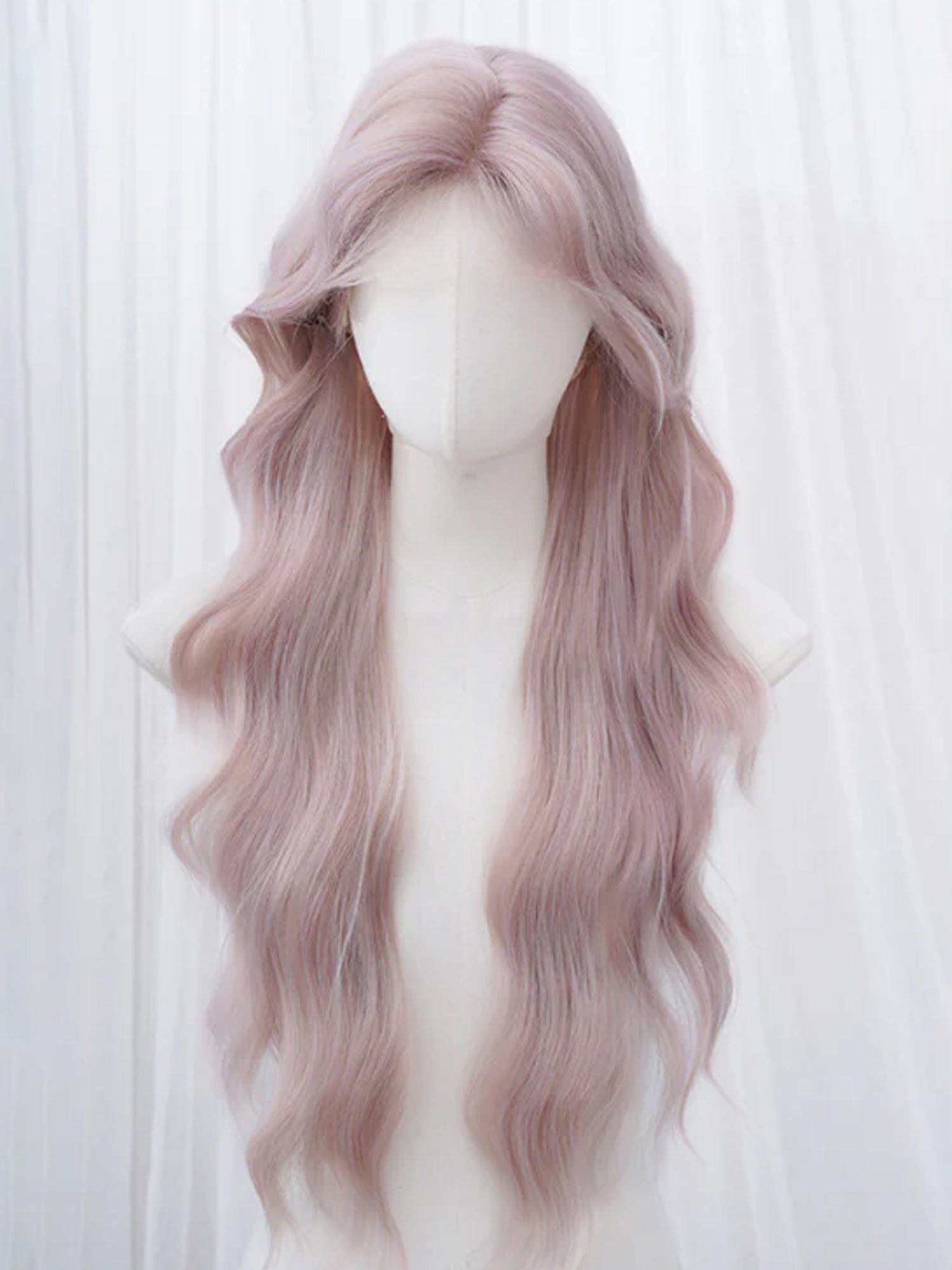 28" Pastel Pink Fashion Synthetic Hair Wig QS004