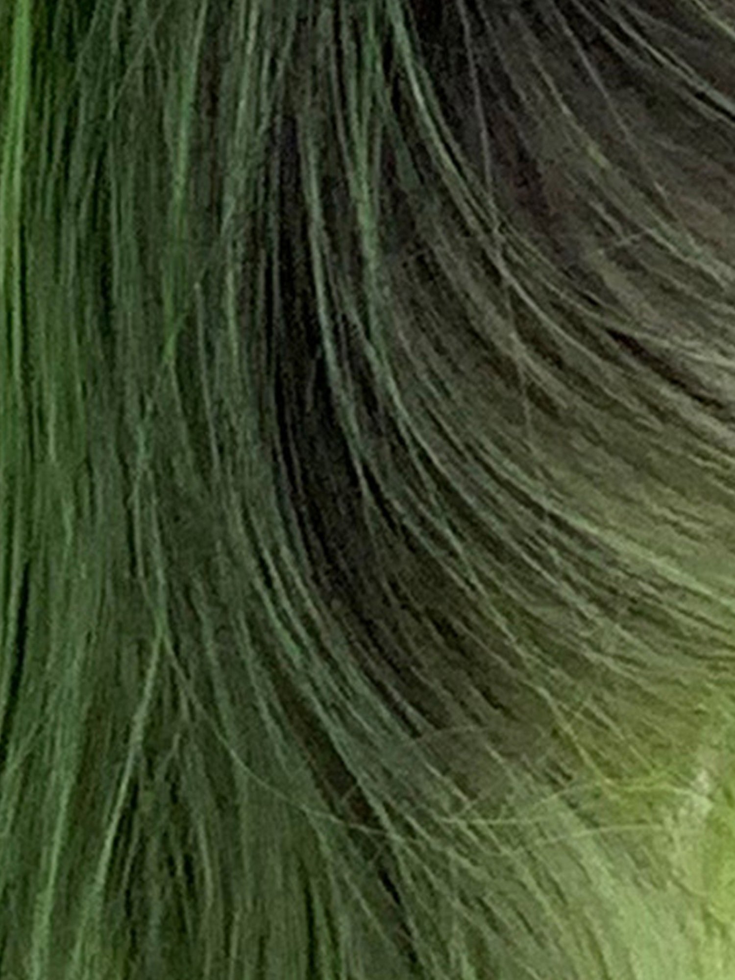 24" Brunette Mixed Light Green Wavy Fashion Synthetic Hair Wig QS015