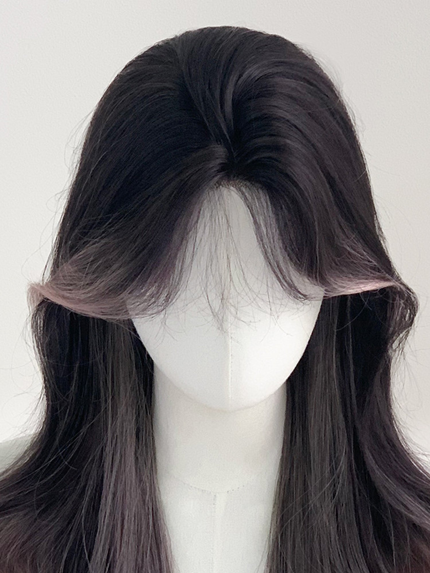 28" Brunette Mixed Pale Pink Wavy Fashion Synthetic Hair Wig QS017