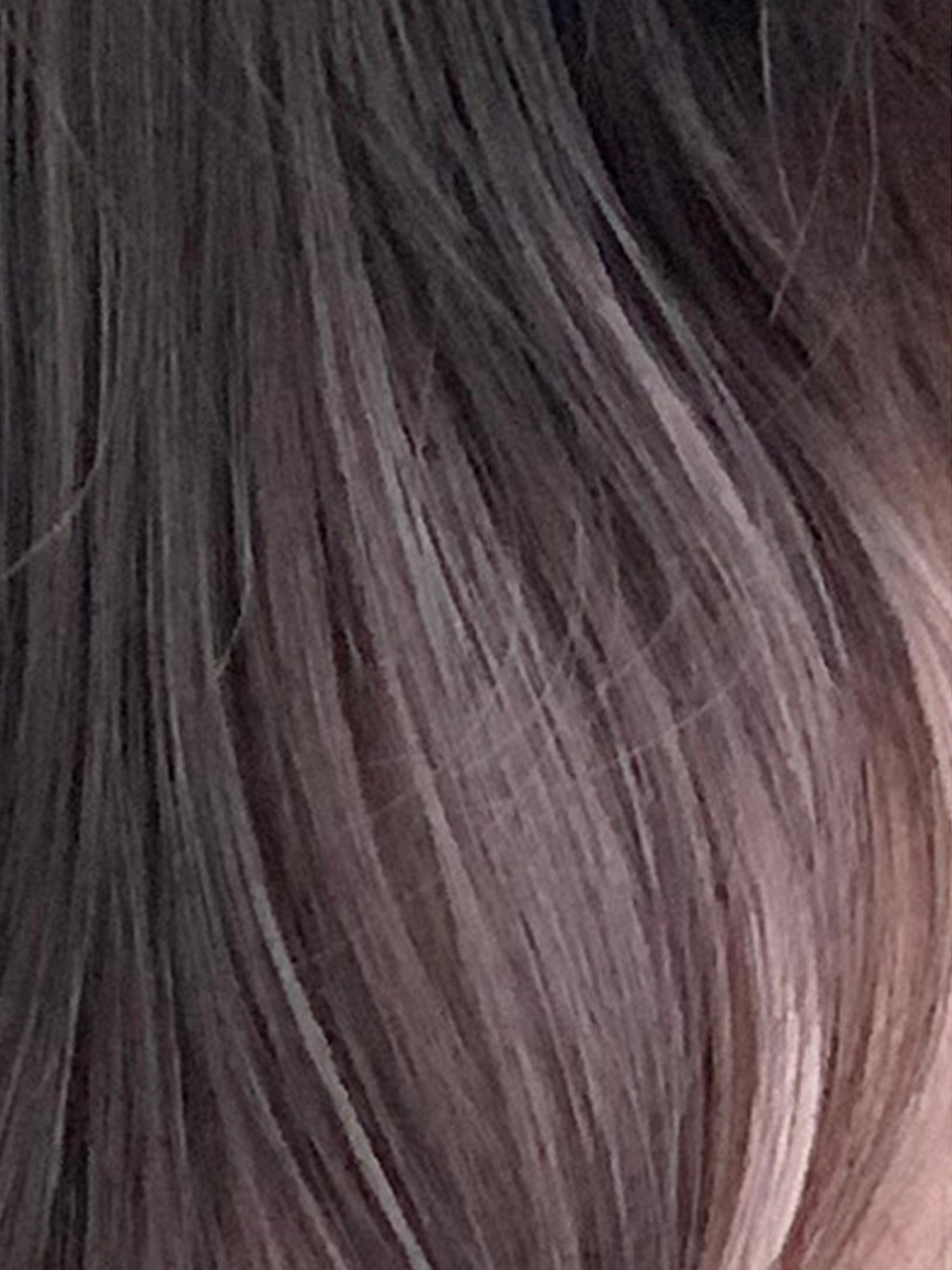 28" Brunette Mixed Pale Pink Wavy Fashion Synthetic Hair Wig QS017