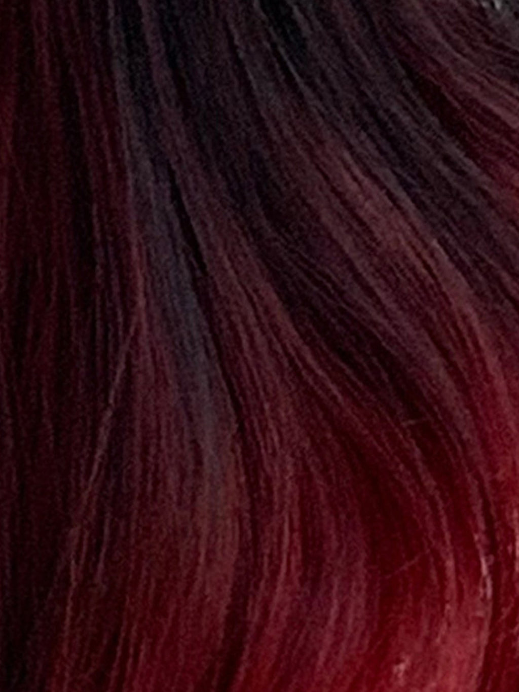 28" Black Mixed Red Wavy Fashion Synthetic Hair Wig QS018
