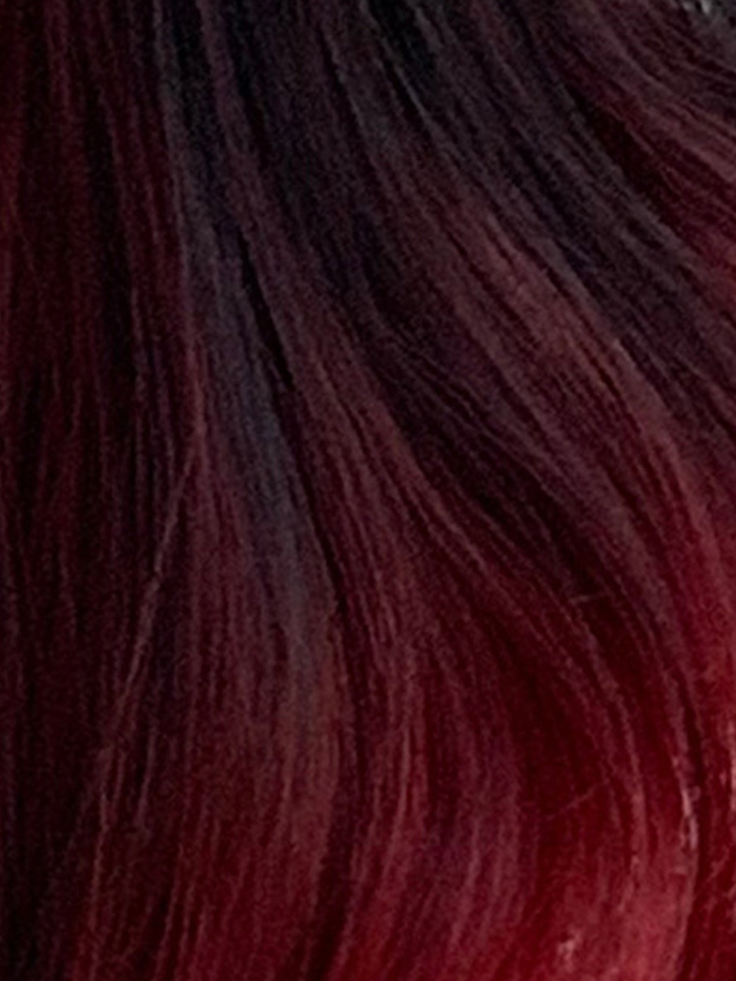 28" Black Mixed Red Wavy Fashion Synthetic Hair Wig QS018