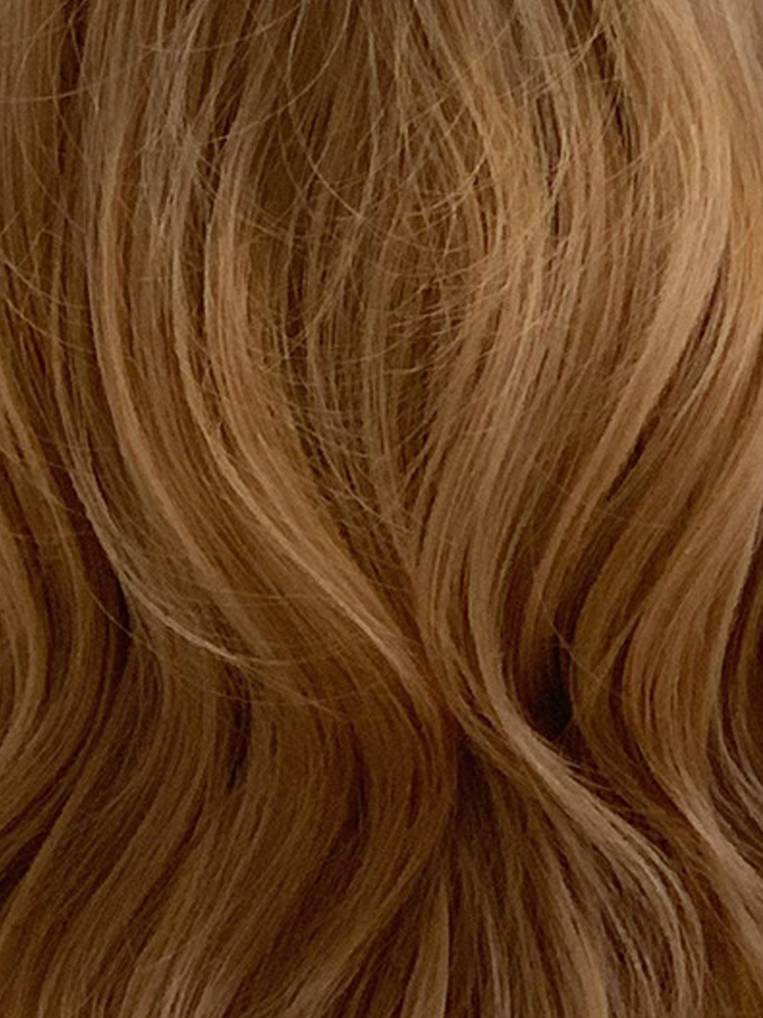 28" Caramel Brown Wavy Fashion Synthetic Hair Wig QS020